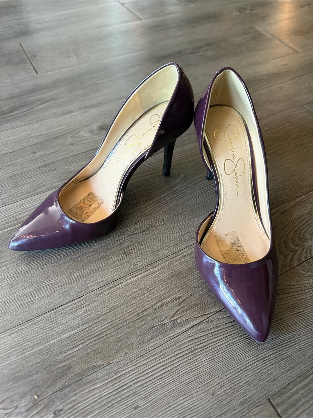 Jessica Simpson Deep Plum Patent Pointed-Toe Stilettos
